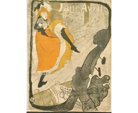 After Toulouse Lautrec, 'Jane Avril', lithograph, backed with faults, 31" x 23.5" (79 x 60cm).