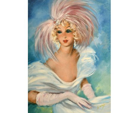 G. Artois, a portrait of an elegant lady, oil on canvas, signed, 24" x 18" (61 x 46cm).