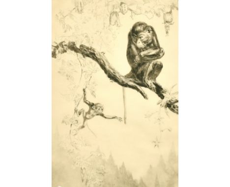 Leonard Robert Brightwell (1889-1983) British, 'No Monkeying', drypoint etching, signed in pencil, 14.75" x 9.75".