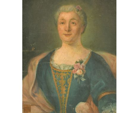 19th Century French School, a portrait of a lady, oil on canvas, 24" x 19.75" (61 x 50cm).