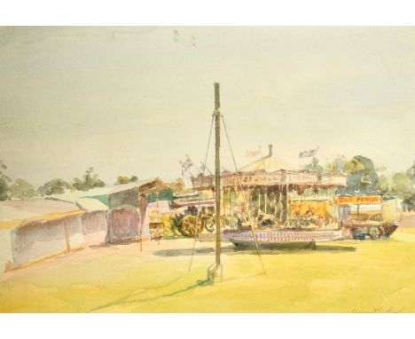 Bernard Sickert (1862-1932) a watercolour sketch of a fun fair, signed and dated 1921, 10" x 14" (25 x 36cm), along with a wa
