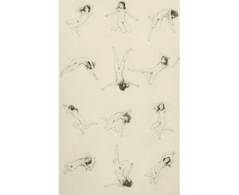 Frank Martin (1921-2005) 'Nude Pattern', etching, artists proof 1st state, inscribed and signed in pencil, 20.25" x 12.5".