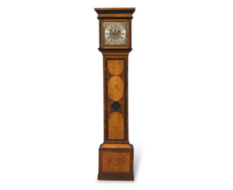 An early 18th century walnut marquetry  longcase clocksigned for William Camden, Londonthe moulded hood with inlaid border ov