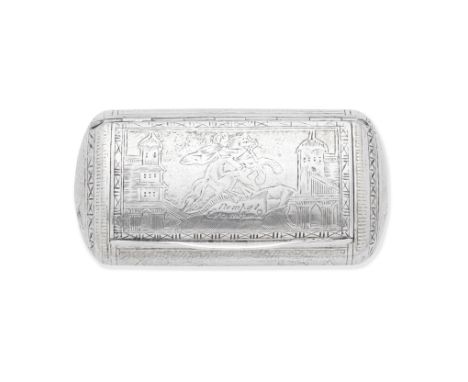 A 19th century Russian silver snuff boxmaker's mark ФЛ possibly Fyodor Lisitsyn, Moscow circa 1838, stamped 84 zolotnik Of ro