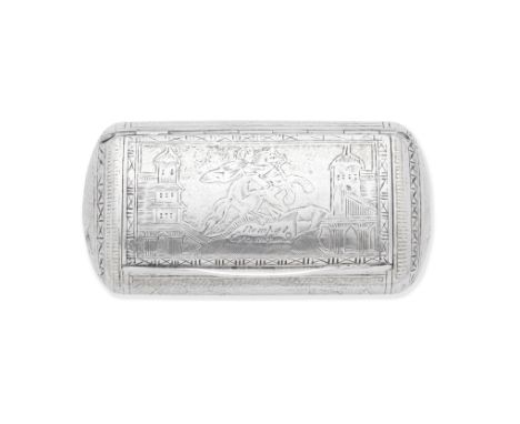 A 19th century Russian silver snuff boxmaker's mark ФЛ possibly Fyodor Lisitsyn, Moscow circa 1838, stamped 84 zolotnik Of ro