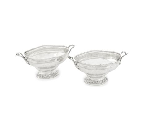 A pair of George III silver open sauce tureensFrancis Butty &amp; Nicholas Dumee, London 1767 Each oval bellied form with fla