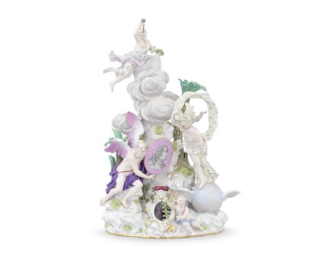 A large late 19th century Meissen porcelain mythological figural groupafter the 18th century model by J.J. Kändler,modelled a