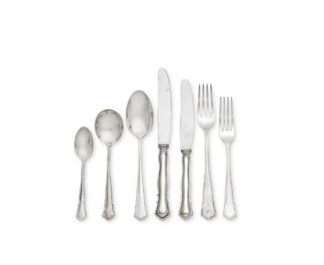 A German silver Chippendale (D) pattern  flatware serviceWilkens, also stamped crown crescent mark 925 and Sterling Placings 