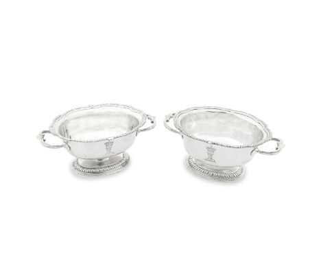 A matched pair of George III silver open sauce tureensElizabeth Godfrey, London 1761 and the other and John Carter, London177