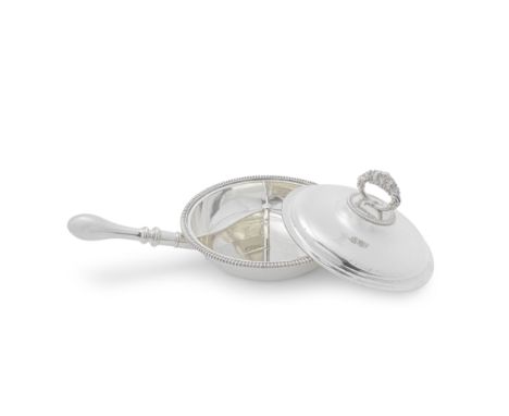 A Victorian silver saucepan and coverRobert Garrard, London 1877, incuse stamped 'GARRARD'S PANTON STREET LONDON' Of circular