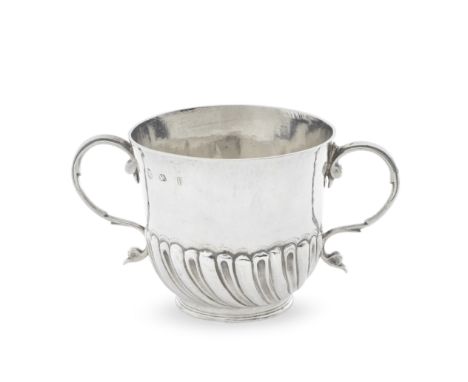 A William and Mary silver porringermaker's mark double-struck over each other, 'ID' with dagger, see Jackson's page 143, Lond