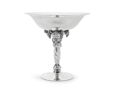 GEORG JENSEN: a large Danish silver 'Grape' pattern  tazzapattern 264B, with importers mark for George Stockwell and import m
