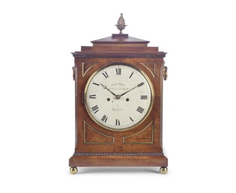 An early 19th century mahogany and brass mounted table or bracket clockthe dial signed Marsden, 23 Great Winchester St, Londo