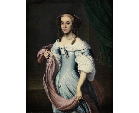 English School, 19th CenturyPortrait of a lady, three-quarter length, in a blue dress oil on canvas116.2 x 92.4cm (45 3/4 x 3