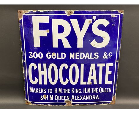 A Fry's Chocolate '300 Gold Medals' enamel sign by Patent, 24 x 24". 