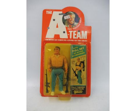 An original Galoob A Team carded figure, 'John Hannibal Smith', overall very good condition, card very good, some light creas