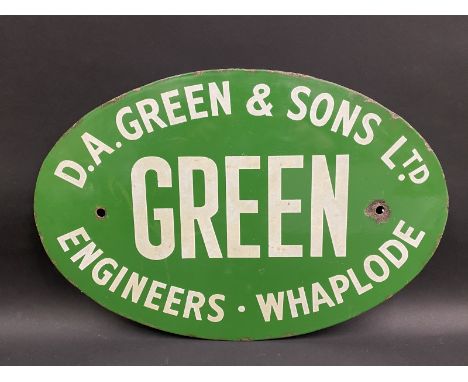 A D.A. Green &amp; Sons Ltd Engineers, Whaplode, oval enamel sign, 18 x 12".