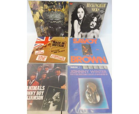 Six albums of various genres, mainly 1960s/1970s - The Open Mind, re-issue, Johnny Winter's first album, The Animals with Son