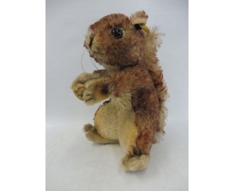 A rarely seen Steiff squirrel with button and label to the ear. 