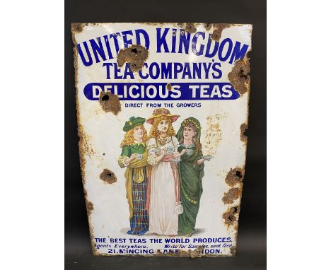 A United Kingdom Tea Company's Delicious Teas 'three tea ladies' pictorial enamel sign. 
