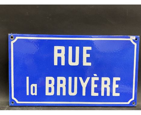 A Rue la Bruyere rectangular enamel sign, 17 3/4 x 10".