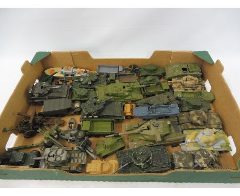 A quantity of military playworn die-cast models, to include Matchbox, Corgi and others.