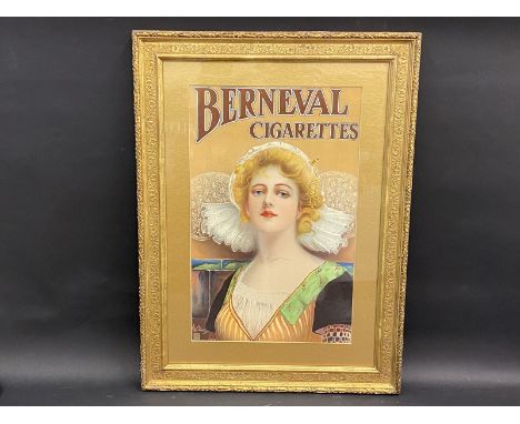 An Edwardian gilt framed and glazed pictorial advertisement for Berneval Cigarettes printed lithograph by J. Miles &amp; Co, 