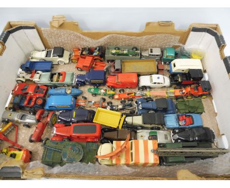A large box of mainly good Dinky, Corgi, Solido and other vehicles.
