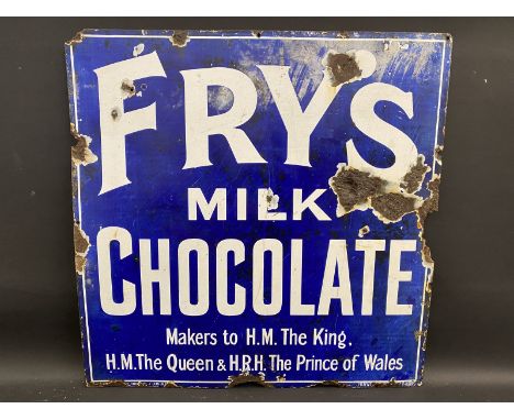 A Fry's Milk Chocolate enamel sign by Patent 24 x 24".
