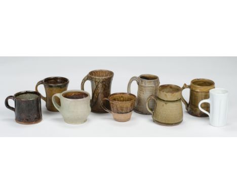 * Studio Pottery. A collection of nine mugs, various makers including Wenford Bridge, Mark Hewitt, Charlie Collier, Joanna Ho