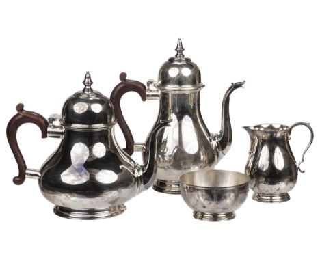 * Tea Service. A four-piece Queen Anne style "Britannia Silver" tea service by Garrard &amp; Co Ltd, London, 1977, comprising