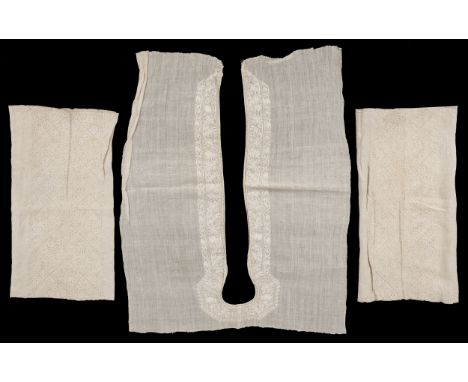 Greece. A collection of Greek island embroidered items, 18th-19th century, comprising: a blouse-front and pair of sleeves sim