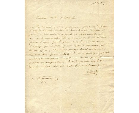 DIDEROT DENIS: (1713-1784) French Philosopher, art Critic and Writer, a significant figure during the Age of Enlightenment. V