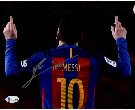 MESSI LIONEL: (1987- ) Argentinean Footballer, considered one of the greatest football players of all time. Signed colour 10 