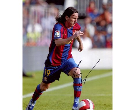 MESSI LIONEL: (1987- ) Argentinean Footballer, considered one of the greatest football players of all time. Signed colour 8 x