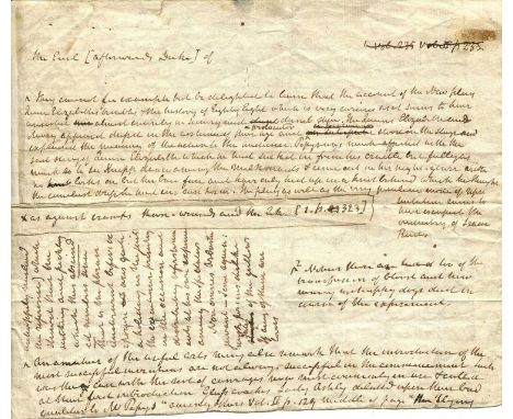 SCOTT WALTER: (1771-1832) Scottish historical novelist, poet, playwright and historian. Autograph Manuscript, unsigned, two p