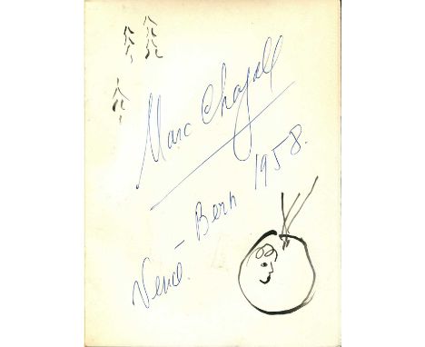 CHAGALL MARC: (1887-1985) Russian-born French artist. A good book signed, incorporating several original pen and ink illustra