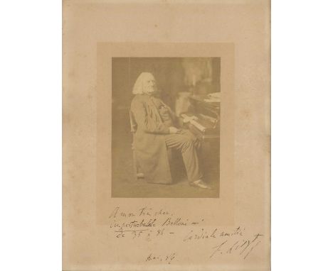 LISZT FRANZ: (1811-1886) Hungarian Composer and Pianist of the Romantic period. A very fine signed and inscribed sepia 9 x 11