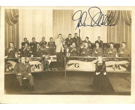 MILLER GLENN: (1904-1944) American big band trombonist and bandleader. Vintage signed sepia 7 x 5 photograph of Miller standi