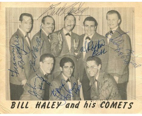 HALEY BILL: (1925-1981) American musician, a pioneer of rock and roll. Vintage signed 5 x 4 promotional cardstock photograph 