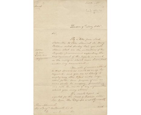 [HALLOWELL CAREW BENJAMIN]: (1761-1834) British Admiral, one of the select group of officers known as the 'Band of Brothers' 