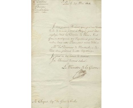 CLARKE HENRI-JACQUES-GUILLAUME: (1765-1818) 1st Duc de Feltre. Franco-Irish General in the French Revolutionary Wars, also a 