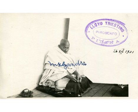 GANDHI MAHATMA: (1869-1948) Indian political and spiritual leader during the Indian independence movement. A very fine vintag
