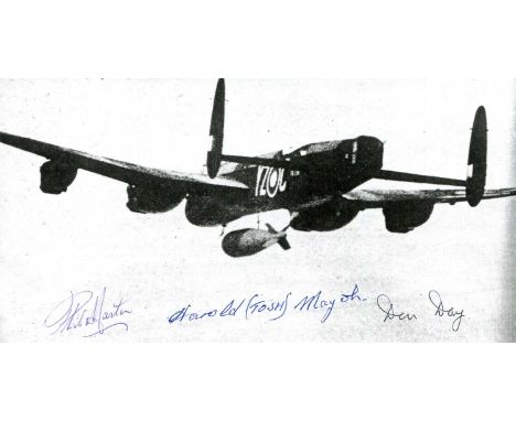 617 SQUADRON: A small selection of A.Ls.S. (2), various signed printed images and articles of different sizes, each removed f