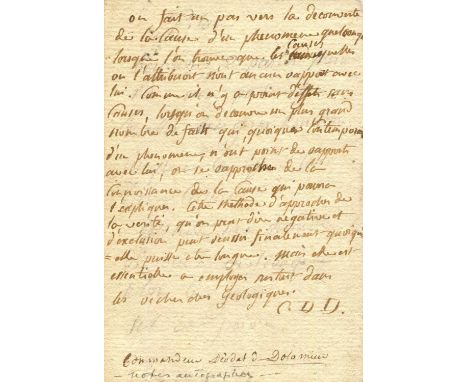DOLOMIEU DEODAT GRATET DE: (1750-1801) French geologist after whom the mineral and the rock dolomite were named. A supporter 