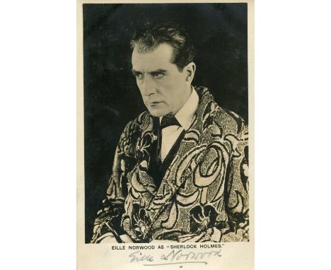 NORWOOD EILLE: (1861-1948) British Actor, famous for his portrayal of Sherlock Holmes. Vintage signed postcard photograph of 