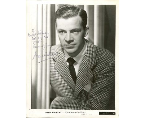 FILM NOIR: A good selection of signed 8 x 10 photographs and slightly smaller (1) by various film actors and actresses, many 