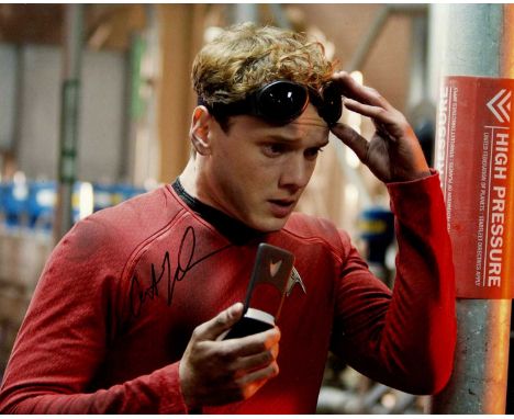 YELCHIN ANTON: (1989-2016) American actor. Signed colour 10 x 8 photograph of Yelchin in a head and shoulders pose in costume