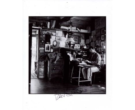 MAMET DAVID: (1947- ) American playwright, screenwriter and film director. Signed 8 x 10 photograph of Mamet seated in a full