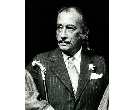 [DALI SALVADOR]: (1904-1989) Spanish surrealist artist. An original unsigned 7 x 9.5 photograph of Dali, the gelatin silver p
